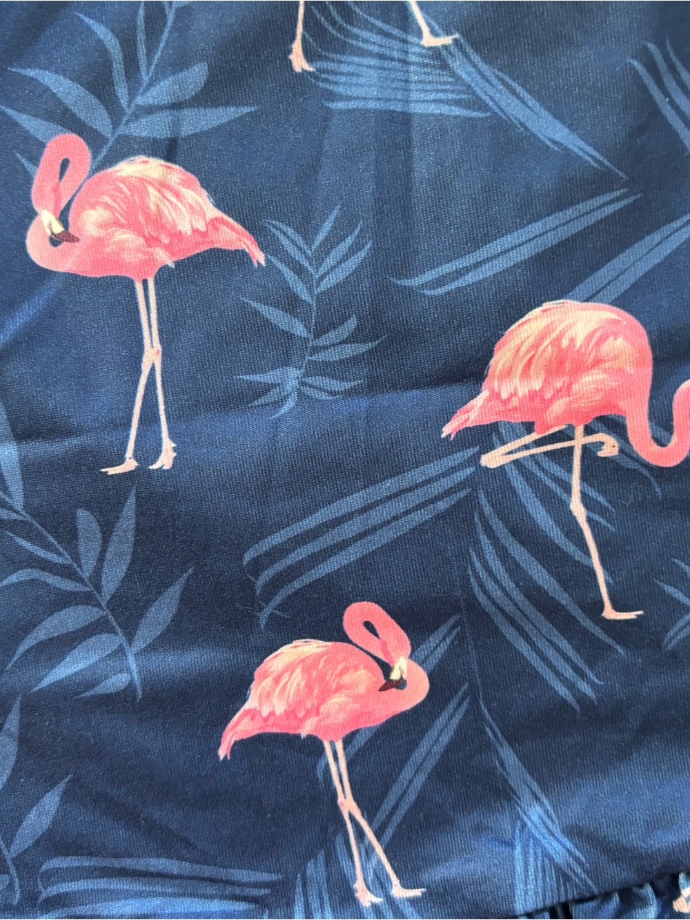 NWT Flirty Flamingo Pink Navy Flamingo Ruffle PJ Shorts - Picture 3 of 8